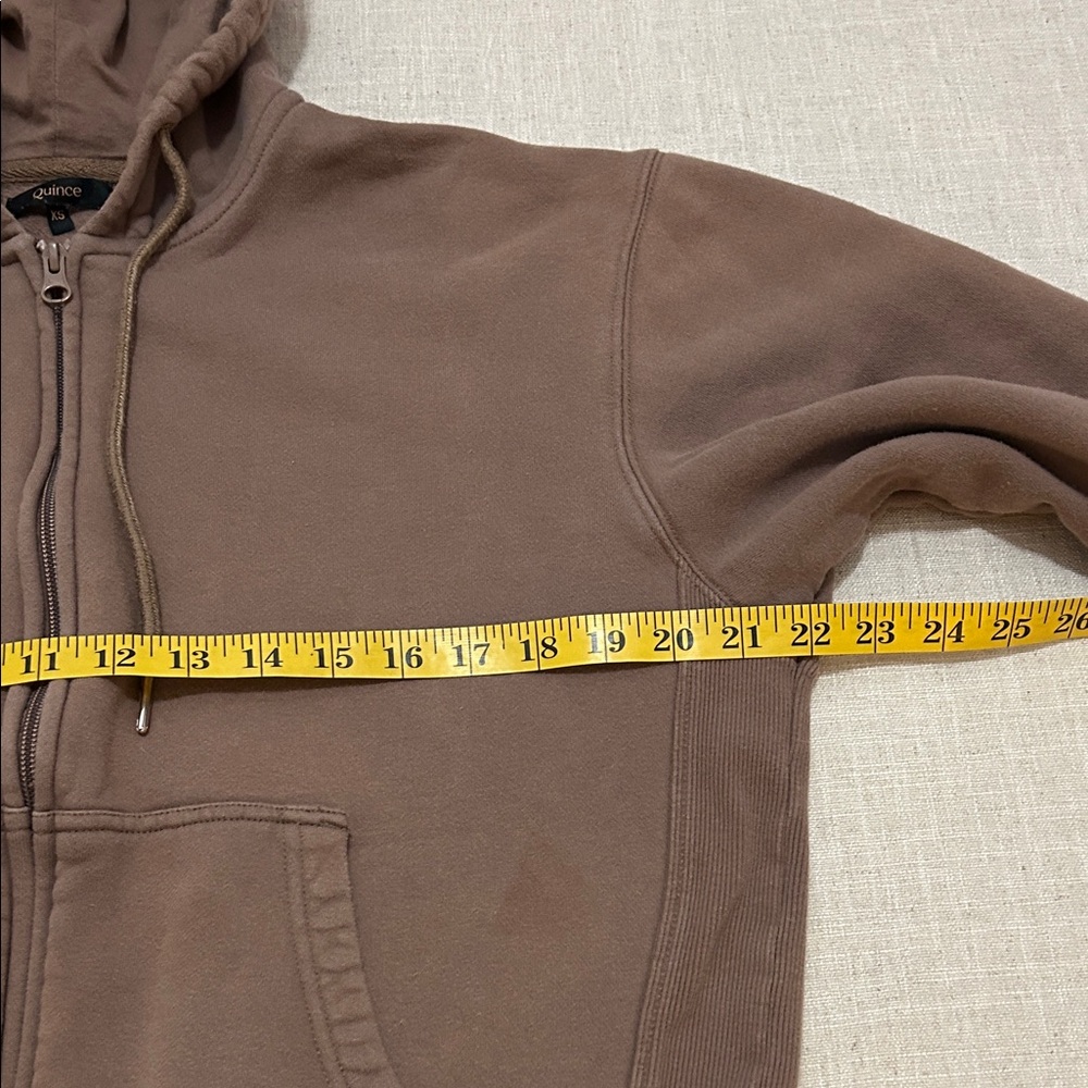 Quince Hoodie Women’s XS Taupe Organic Cotton Zip Up Super Soft - Picture 5 of 12